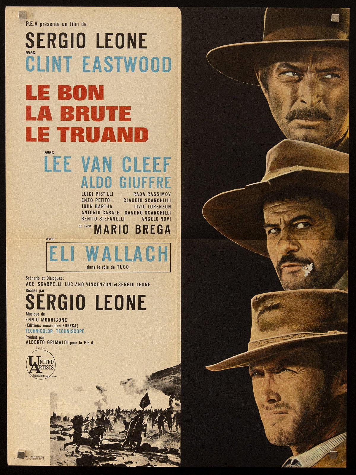 The Good Bad and the Ugly French small (23x32) Original Vintage Movie Poster