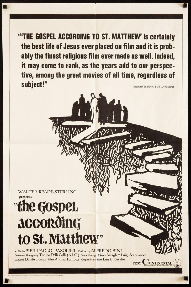 The Gospel According to St. Matthew (Il Vangelo Secondo Matteo) 1 Sheet (27x41) Original Vintage Movie Poster