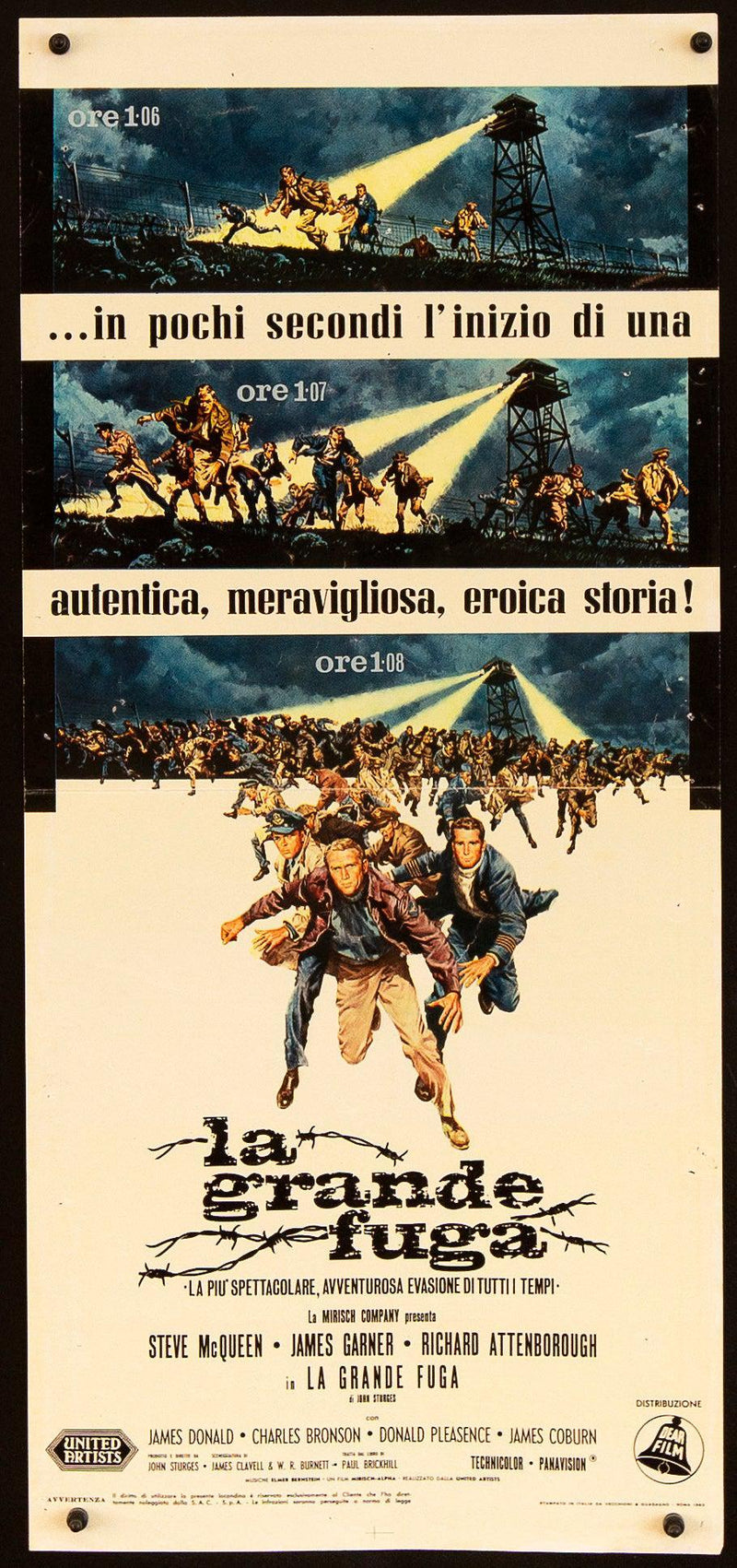 The Great Escape Italian Locandina (13x28) Original Vintage Movie Poster