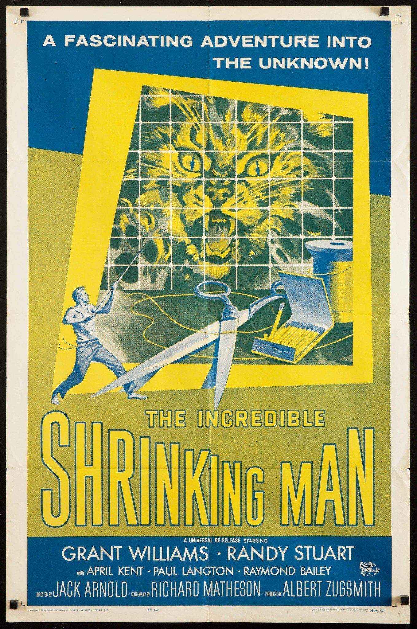 The Incredible Shrinking Man Movie Poster 1964 RI 1 Sheet 27x41 the-incredible-shrinking-man-movie-poster-1964-ri-1-sheet-27x41