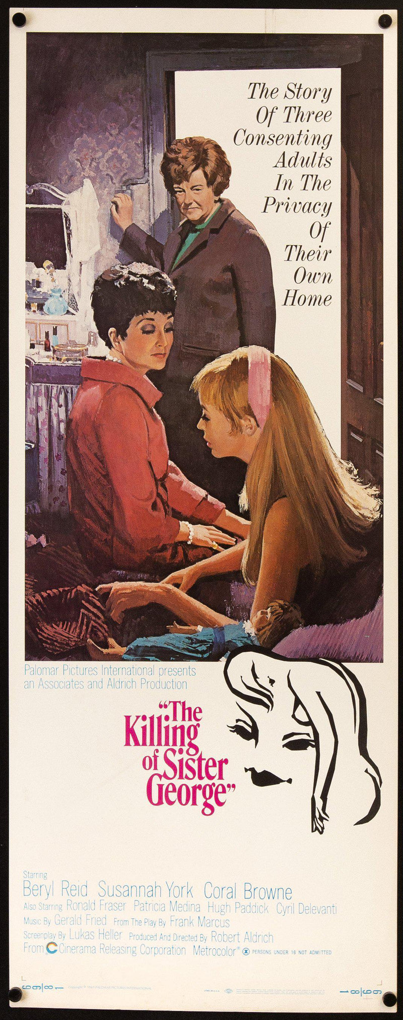 The Killing of Sister George Insert (14x36) Original Vintage Movie Poster
