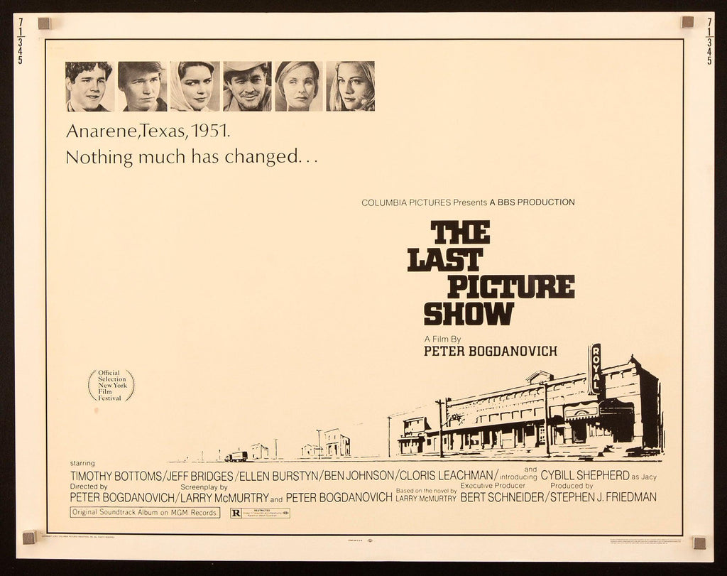 The Last Picture Show Half Sheet (22x28) Original Vintage Movie Poster
