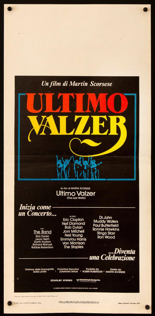 The Last Waltz Italian Locandina (13x28) Original Vintage Movie Poster