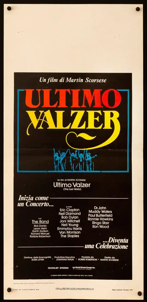 The Last Waltz Original Vintage Movie Poster