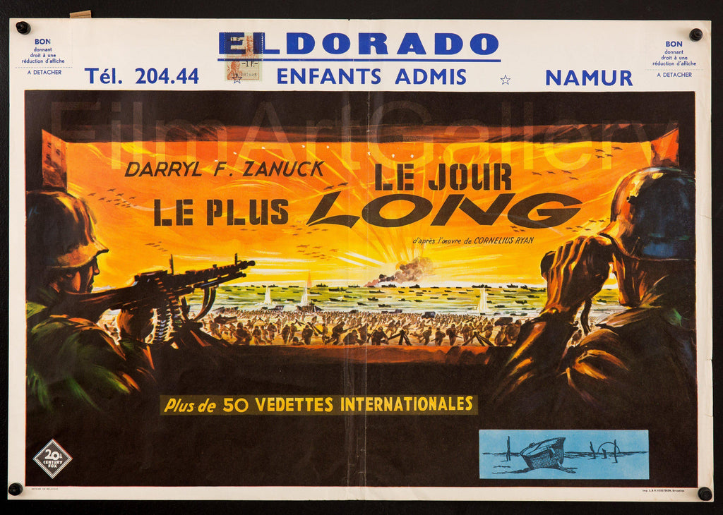 The Longest Day Belgian (14x22) Original Vintage Movie Poster
