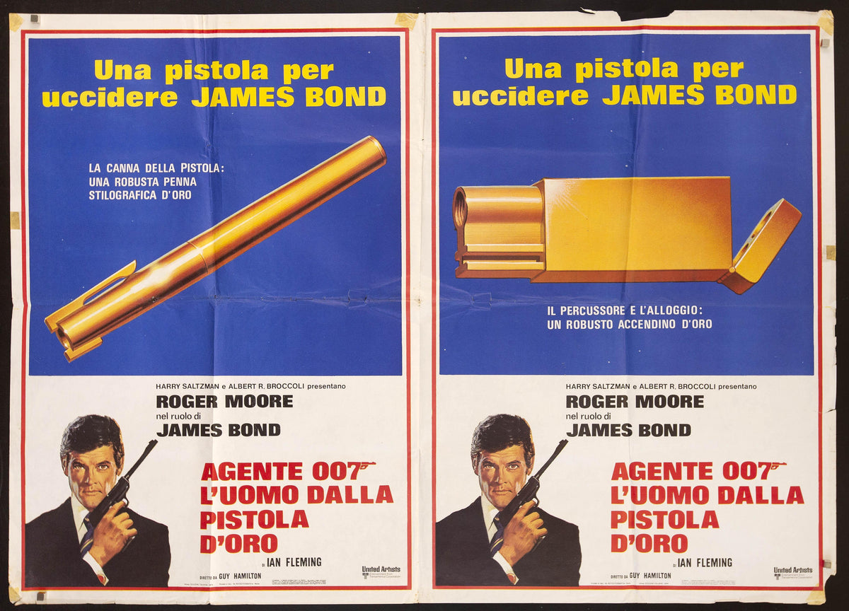 The Man With the Golden Gun Italian 2 Foglio (39x55) Original Vintage Movie Poster