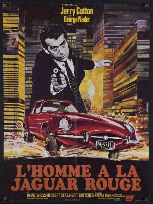 The Man in the Red Jaguar Original Vintage Movie Poster
