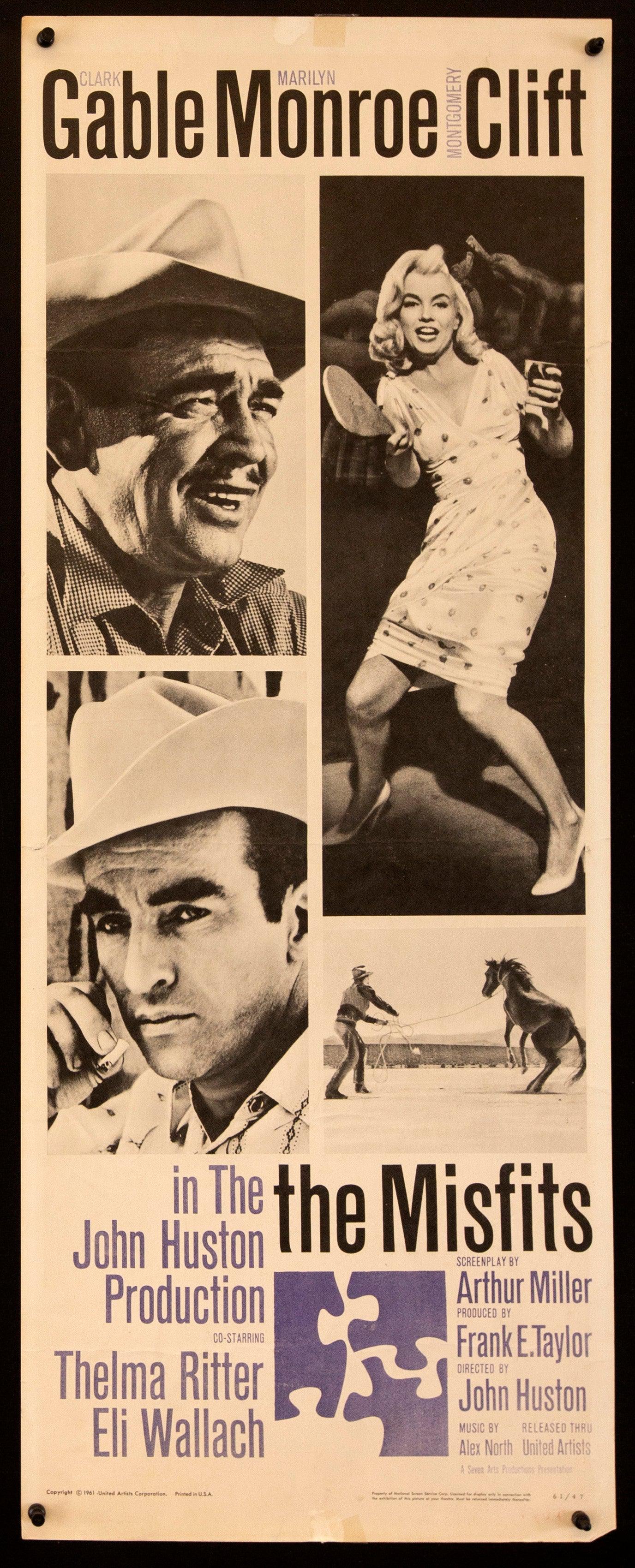 The Misfits Insert (14x36) Original Vintage Movie Poster