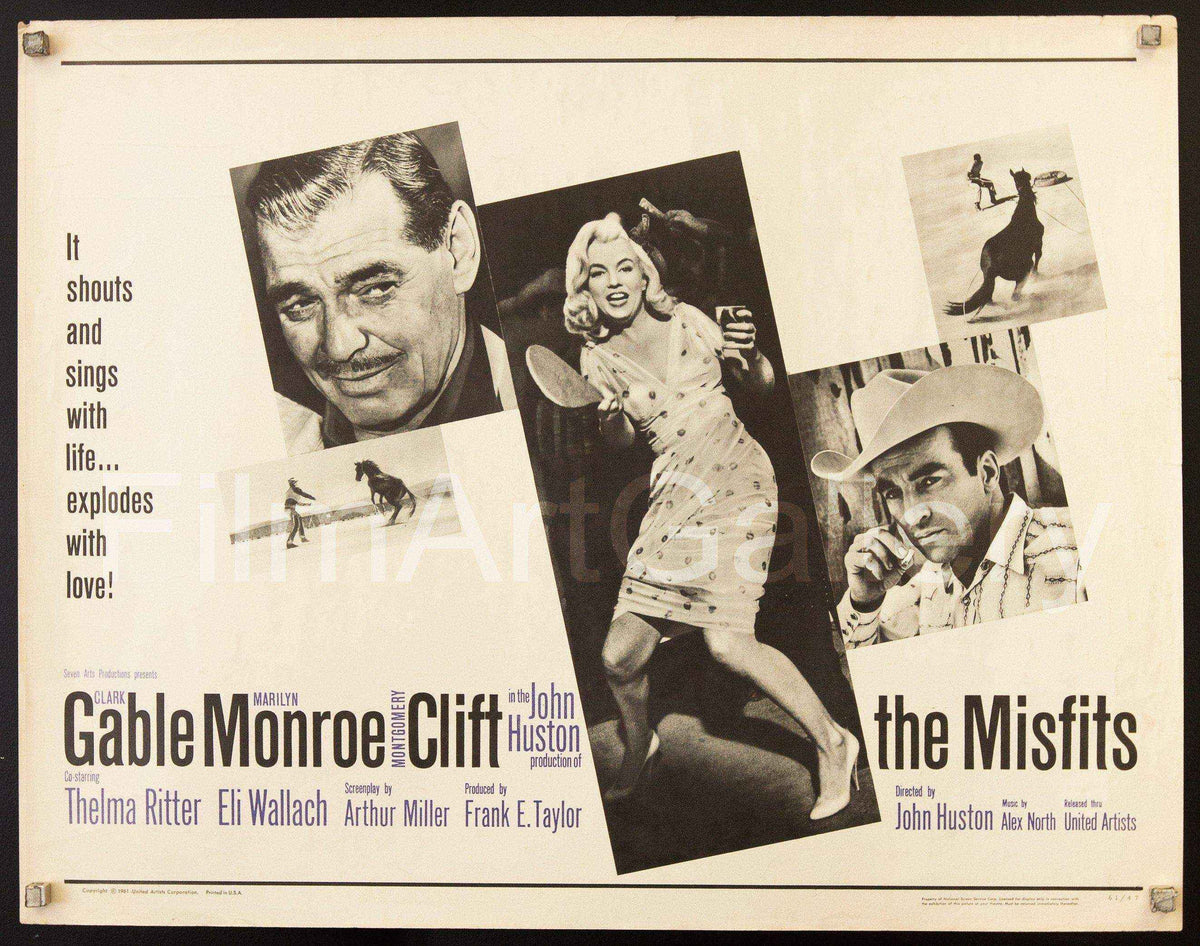 The Misfits Movie Poster 1961 Half Sheet 22x28 the-misfits-movie-poster-1961-half-sheet-22x28