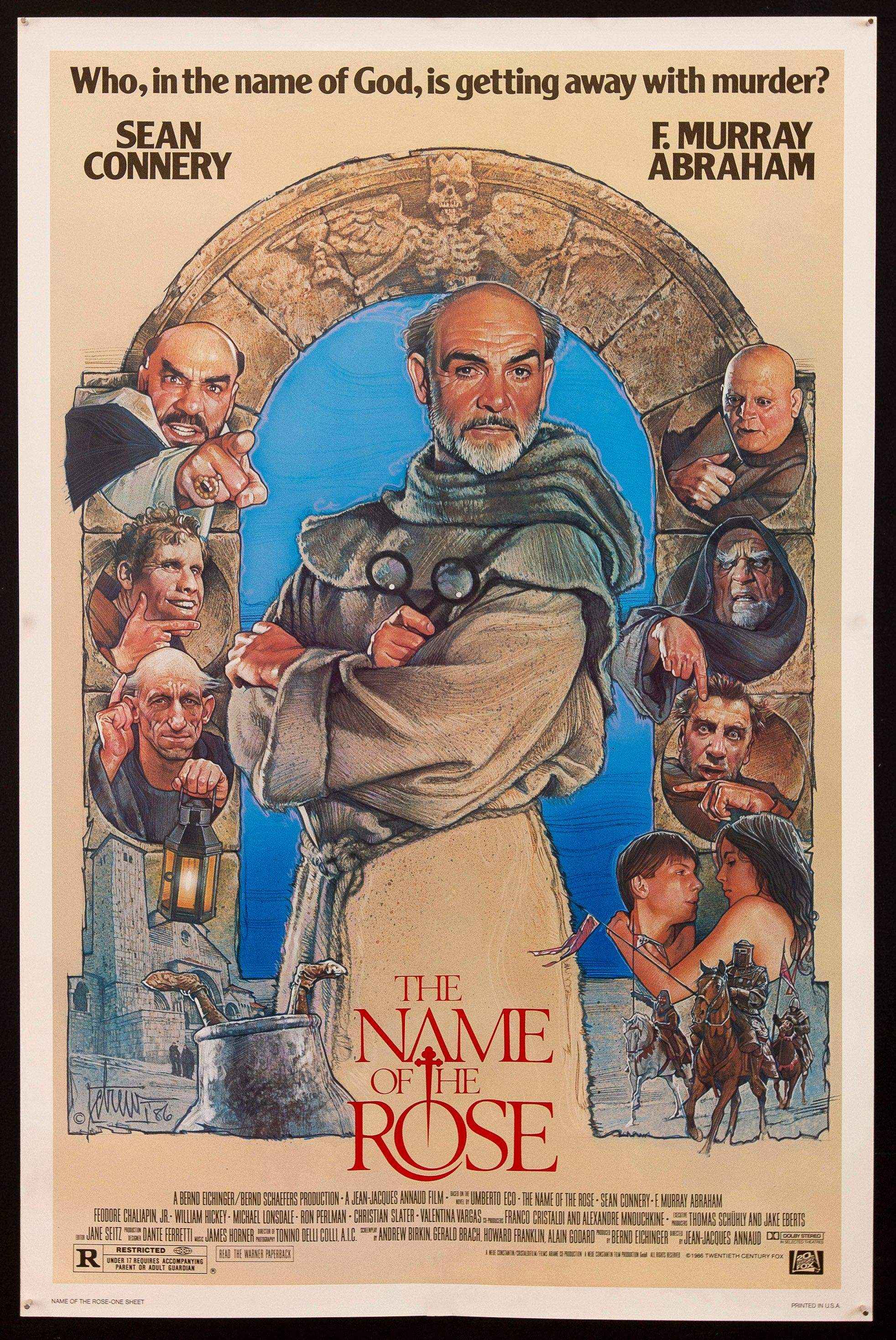 ローズ　USオリジナル映画ポスター The Name of the Rose Movie Poster 1986 1 Sheet (27x41)