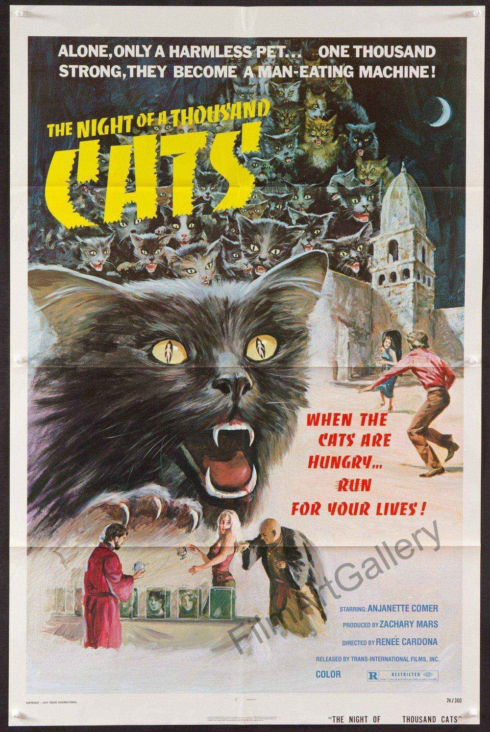 The Night of a Thousand Cats Original Vintage Movie Poster