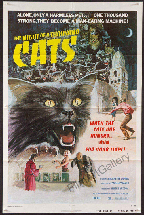 The Night of a Thousand Cats Original Vintage Movie Poster