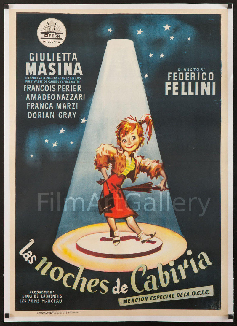 The Nights of Cabiria (Le Notti Di/Las Noches De) 1 Sheet (27x41) Original Vintage Movie Poster