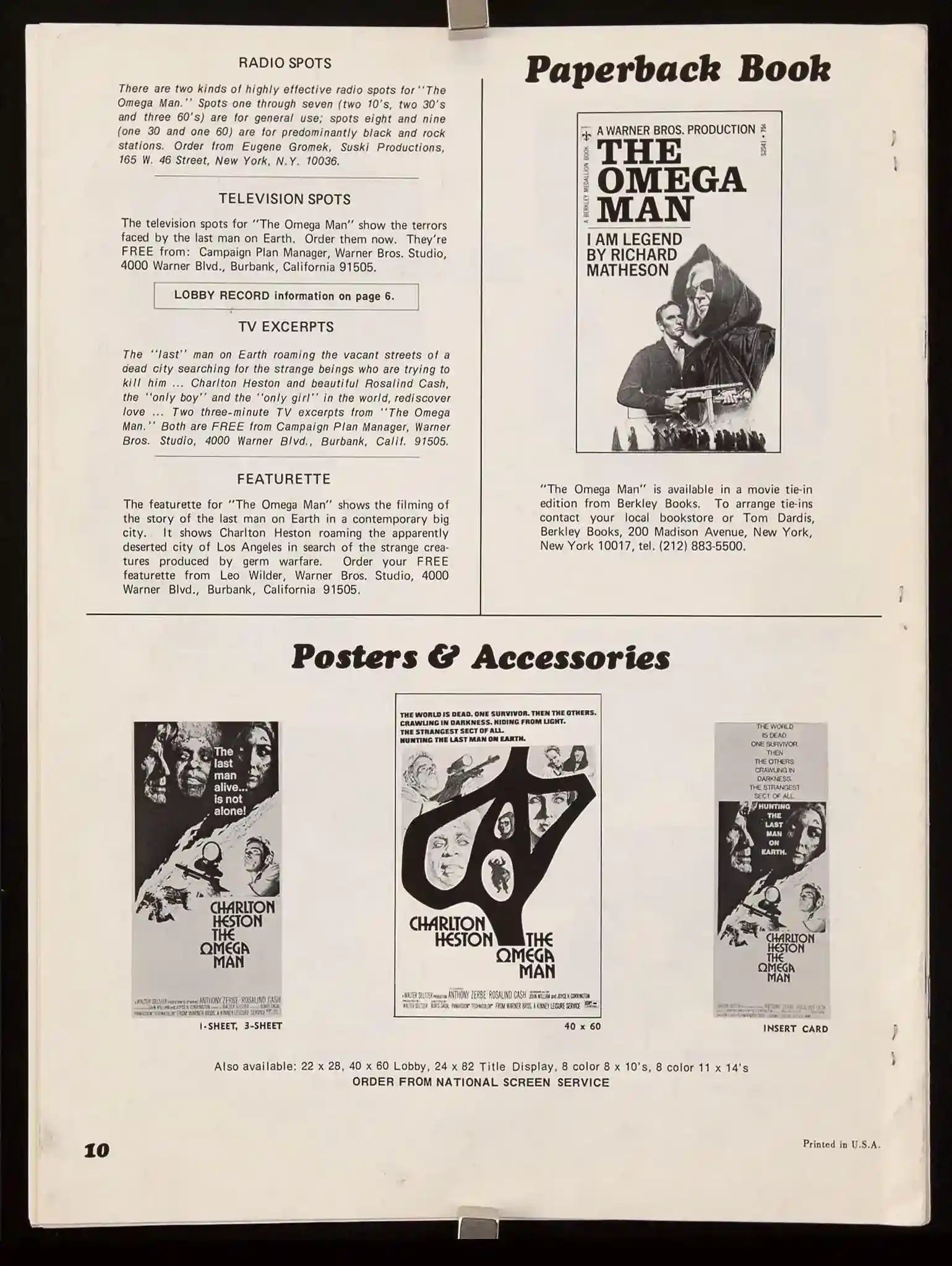 The Omega Man Original Vintage Movie Poster
