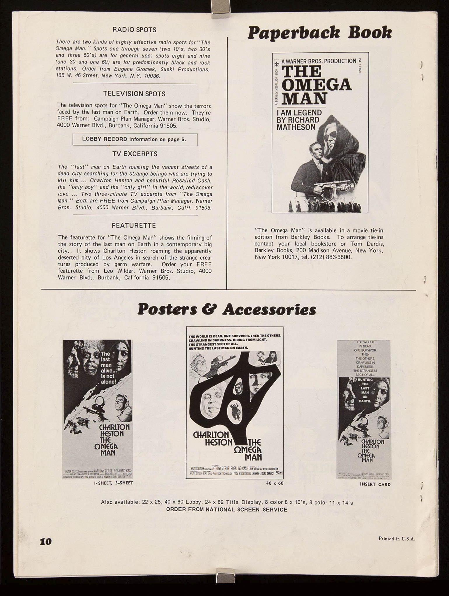 The Omega Man Original Vintage Movie Poster