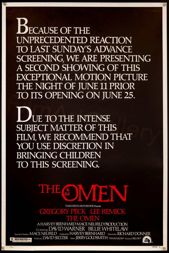 The Omen Original Vintage Movie Poster