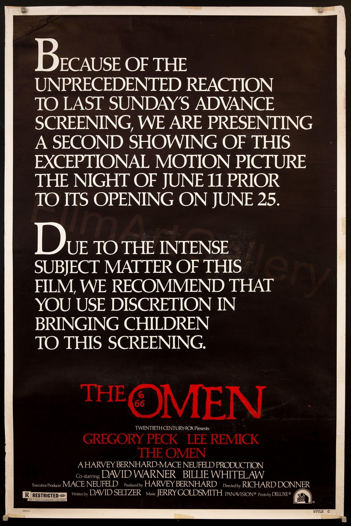 The Omen Original Vintage Movie Poster