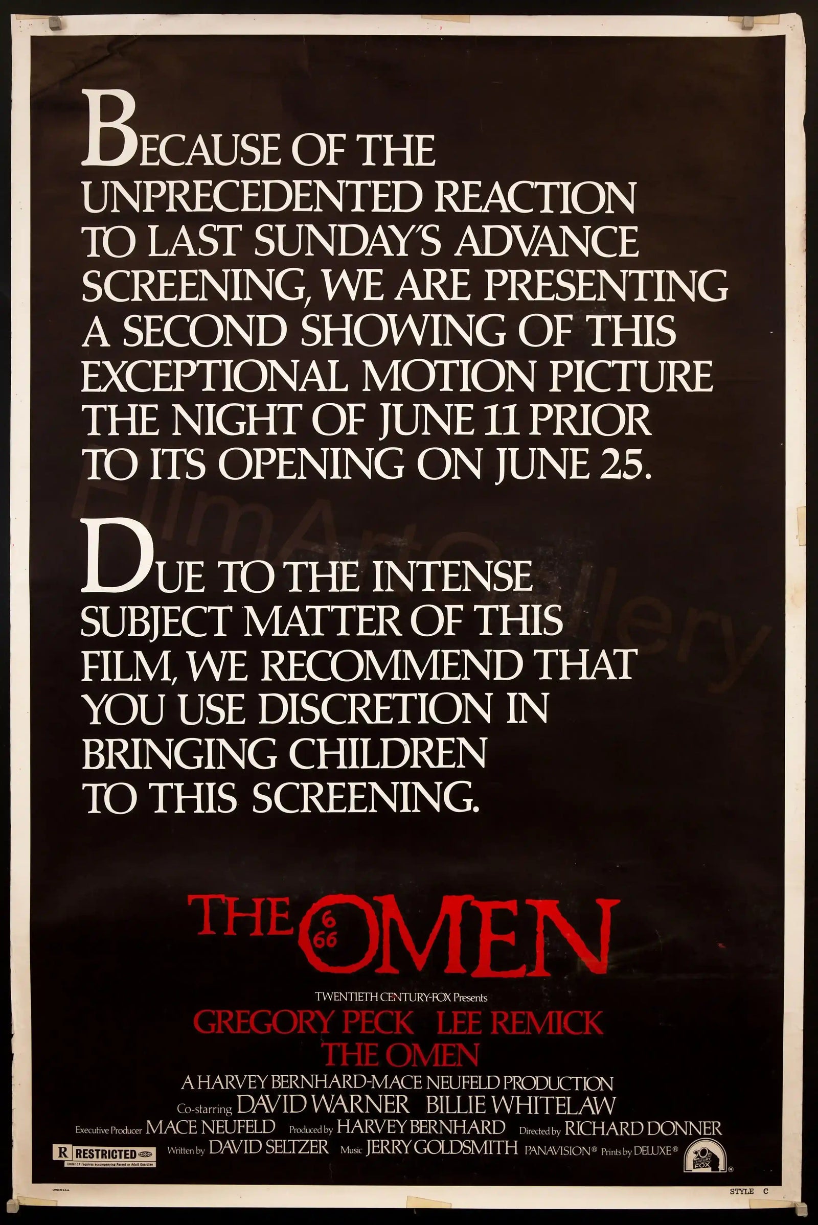 The Omen Original Vintage Movie Poster