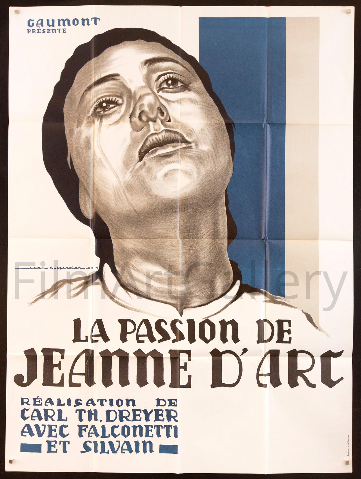 The Passion of Joan of Arc (La De Jeanne D&#39;Arc) French 1 panel (47x63) Original Vintage Movie Poster
