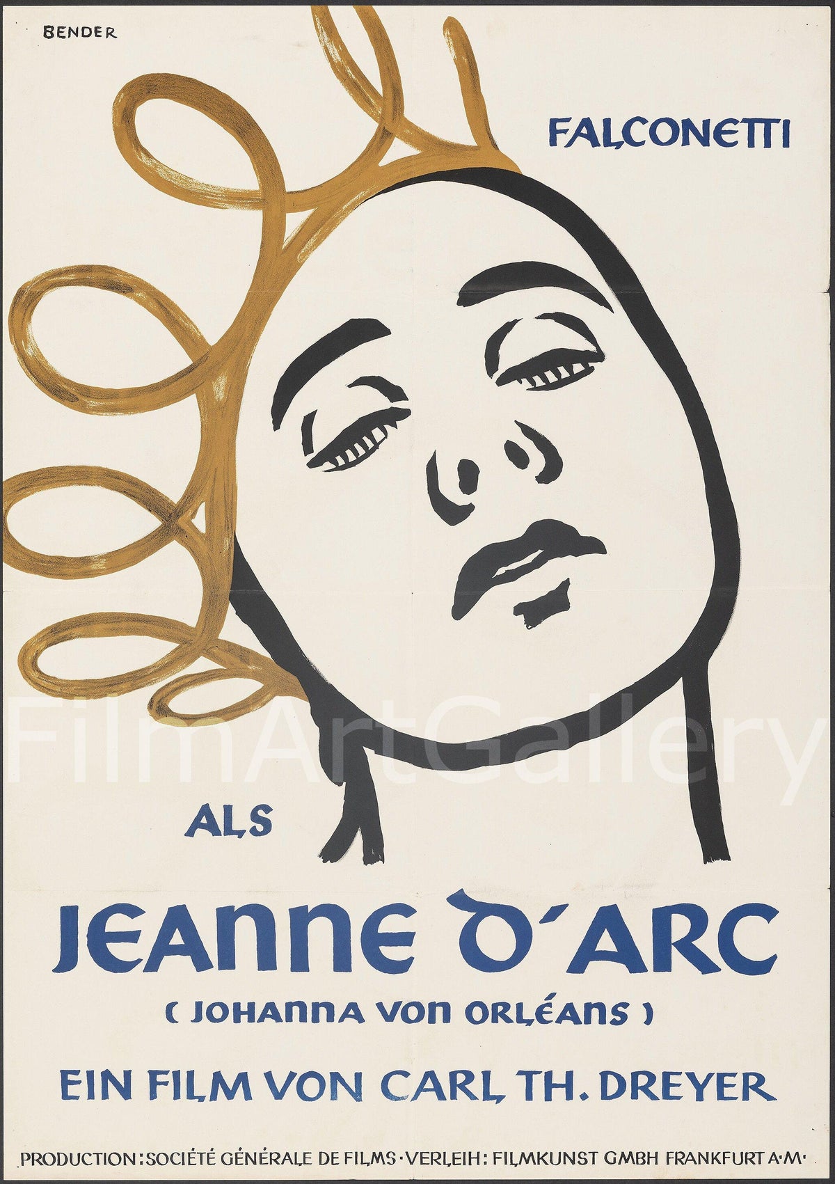 The Passion of Joan of Arc Original Vintage Movie Poster