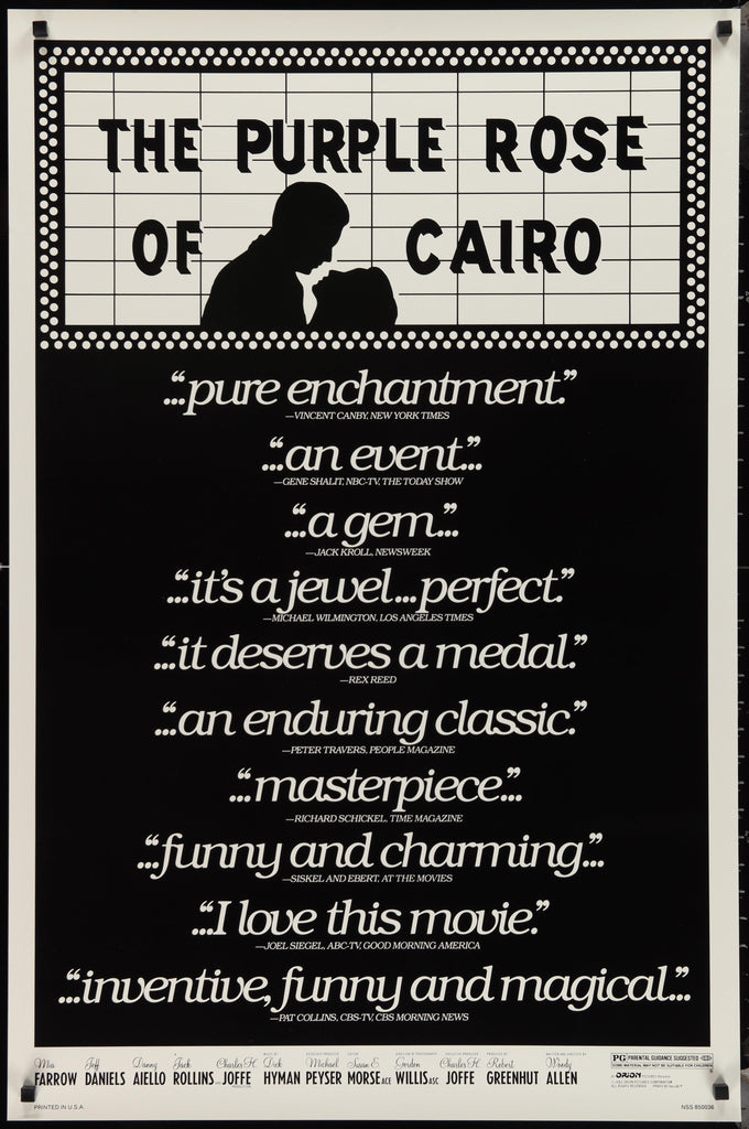 The Purple Rose of Cairo 1 Sheet (27x41) Original Vintage Movie Poster