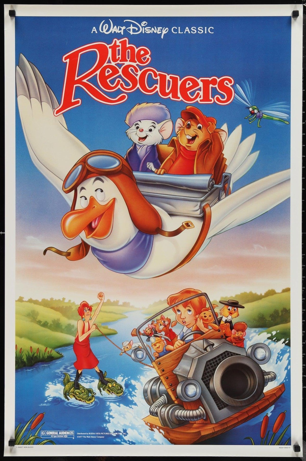 The Rescuers 1 Sheet (27x41) Original Vintage Movie Poster