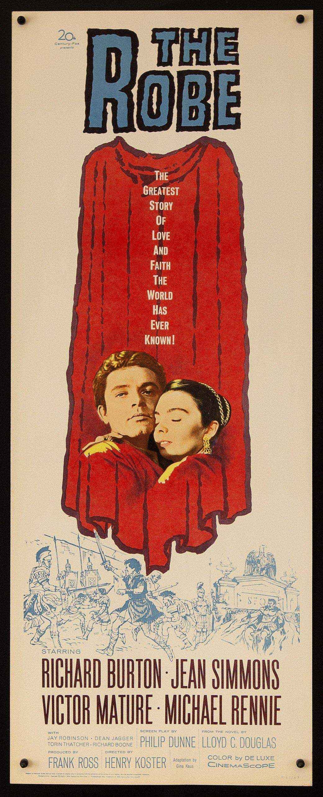 The Robe Movie Poster 1963 RI Insert (14x36)