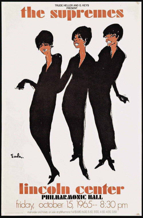 The Supremes at Lincoln Center by Joe Eula Original Vintage Movie Poster
