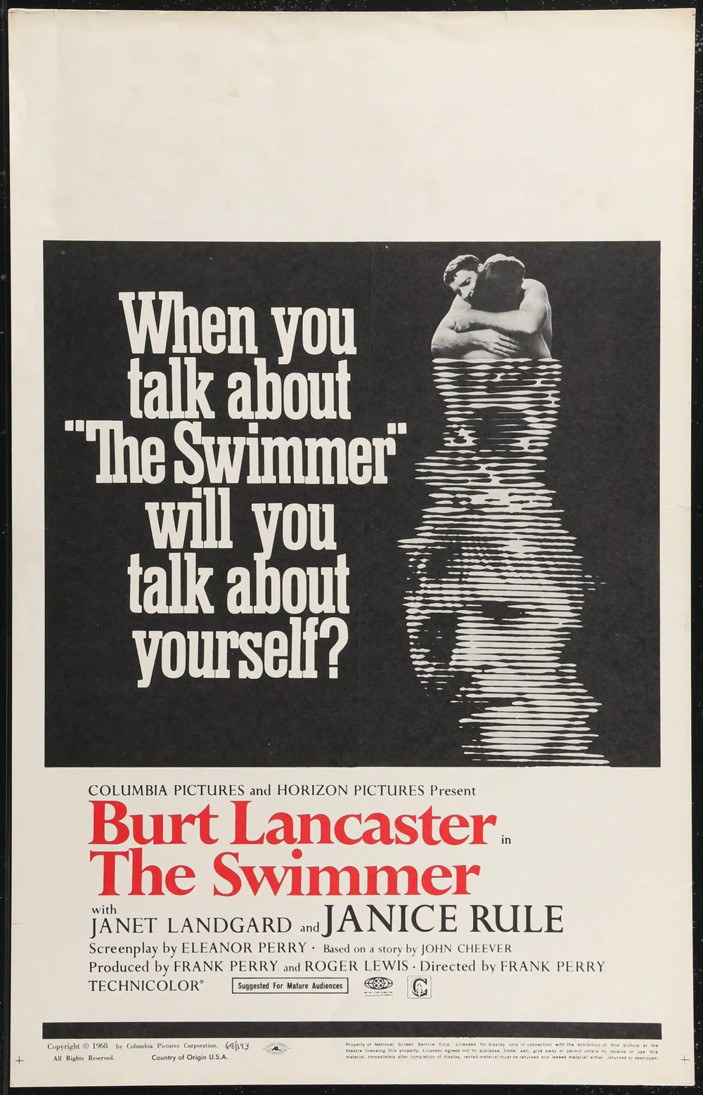 The Swimmer Original Vintage Movie Poster