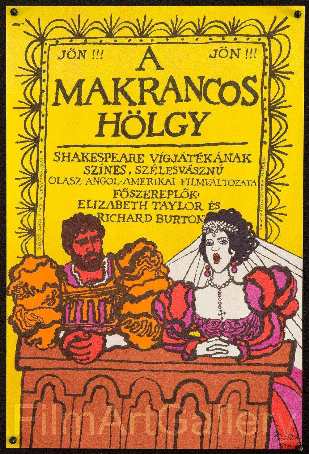 The Taming of the Shrew Original Vintage Movie Poster
