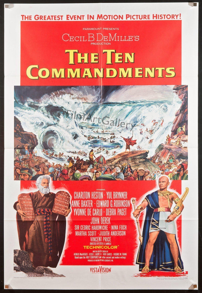 The Ten Commandments Original Vintage Movie Poster