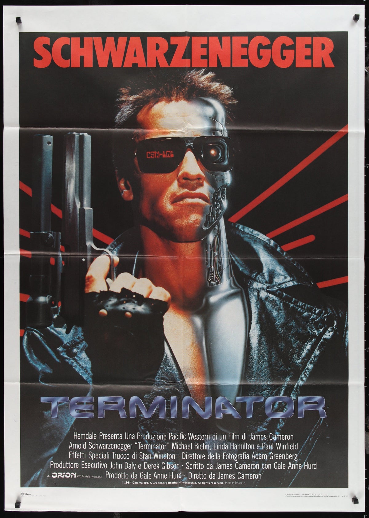 The Terminator Italian 2 Foglio (39x55) Original Vintage Movie Poster
