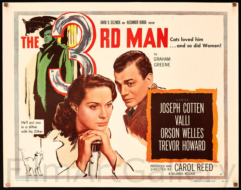 The Third Man Half Sheet (27x41) Original Vintage Movie Poster