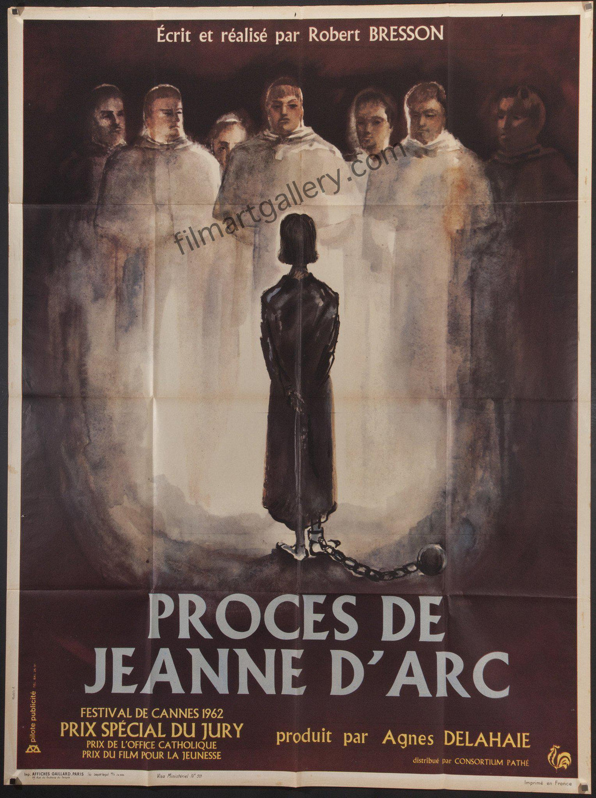 The Trial of Joan of Arc (Proces De Jeanne D&#39;Arc) French 1 panel (47x63) Original Vintage Movie Poster