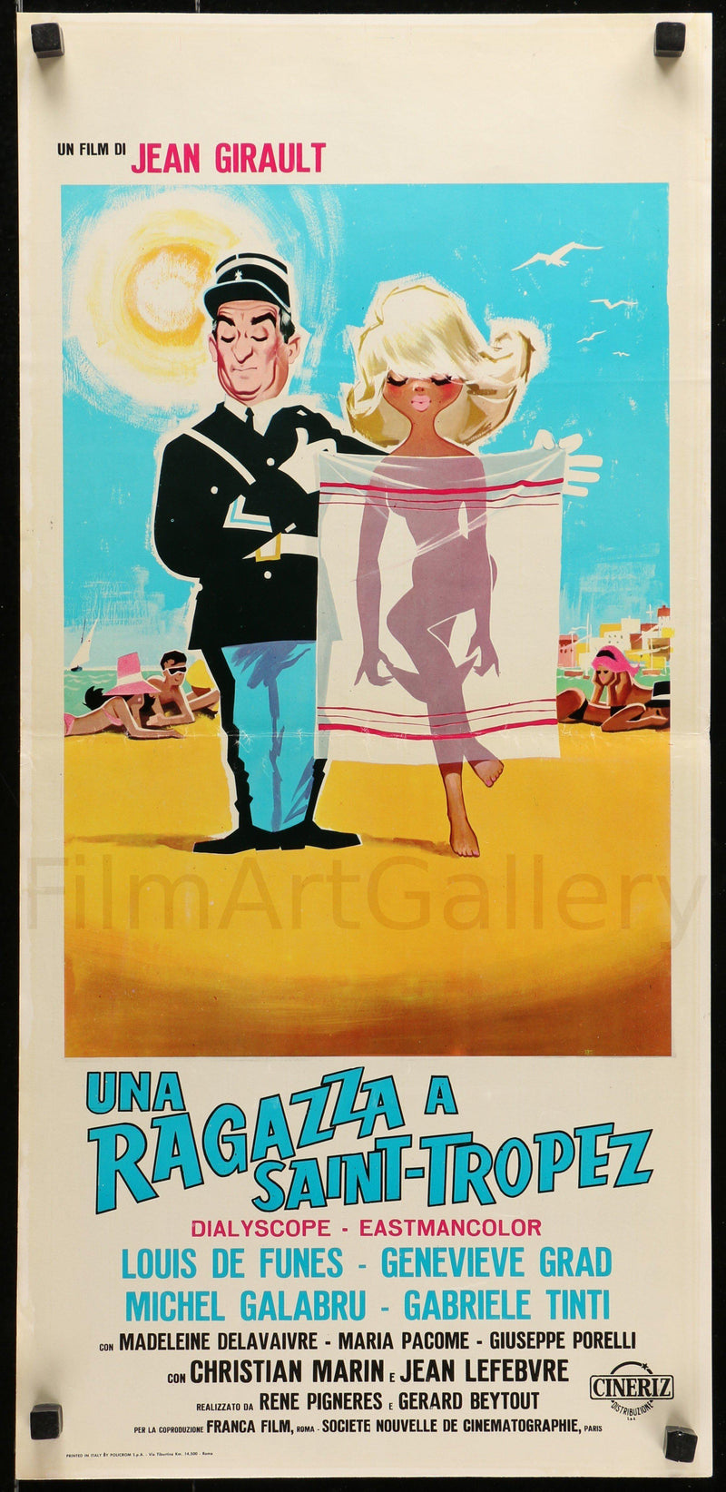 The Troops of St. Tropez (Le Gendarme De...) Italian Locandina (13x28) Original Vintage Movie Poster
