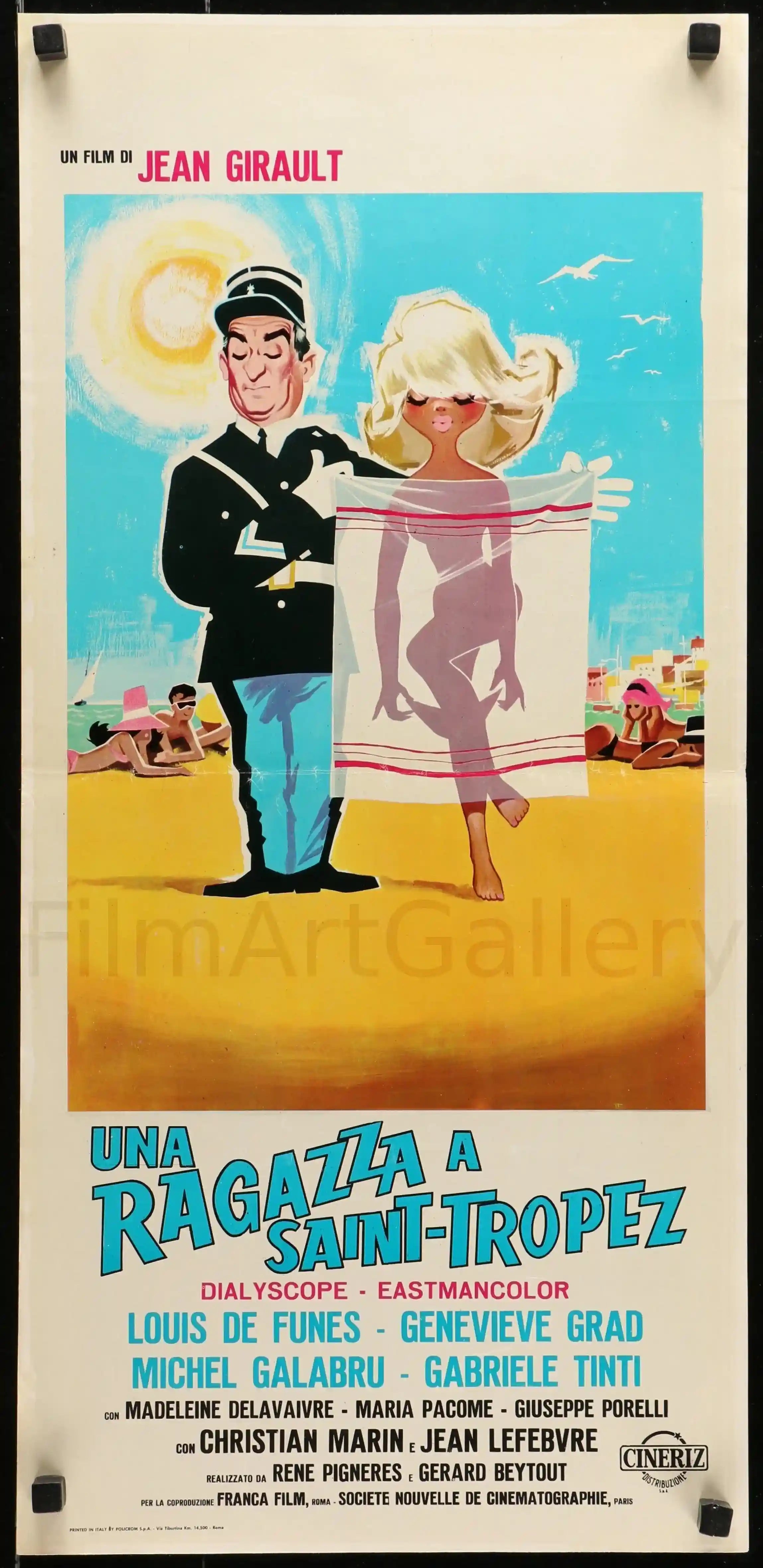 Plaque Métal Décorative "Le Gendarme De Saint-Tropez" - Format 15x21 Cm, Style Vintage, Avec 4 Trous Pour Fixation