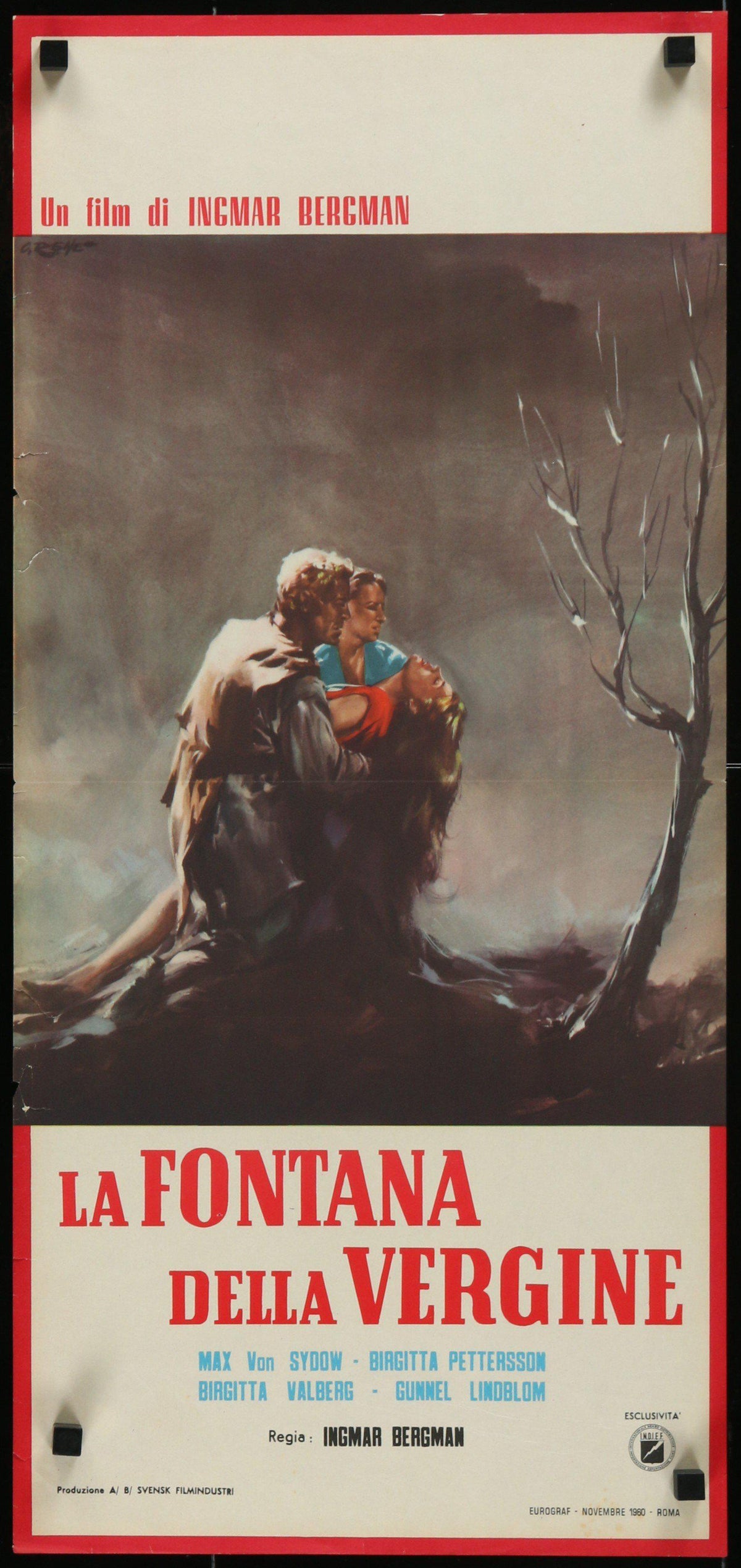 The Virgin Spring Italian Locandina (13x28) Original Vintage Movie Poster
