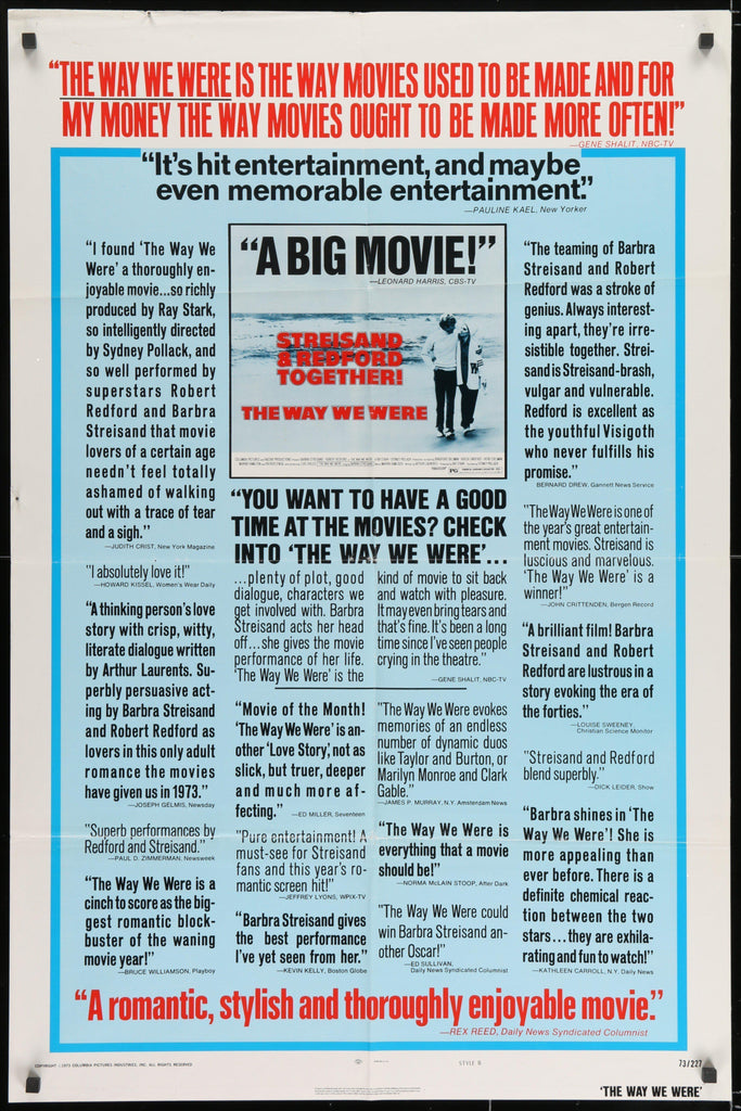 The Way We Were Original Vintage Movie Poster