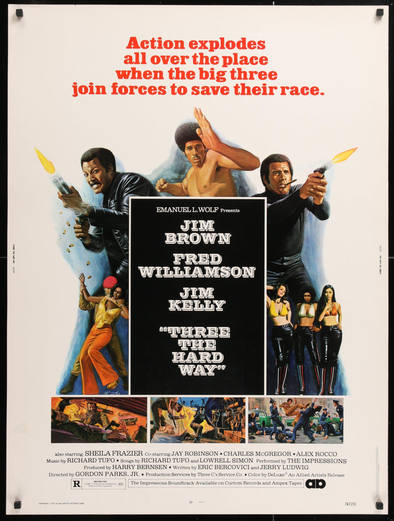Three the Hard Way Original Vintage Movie Poster