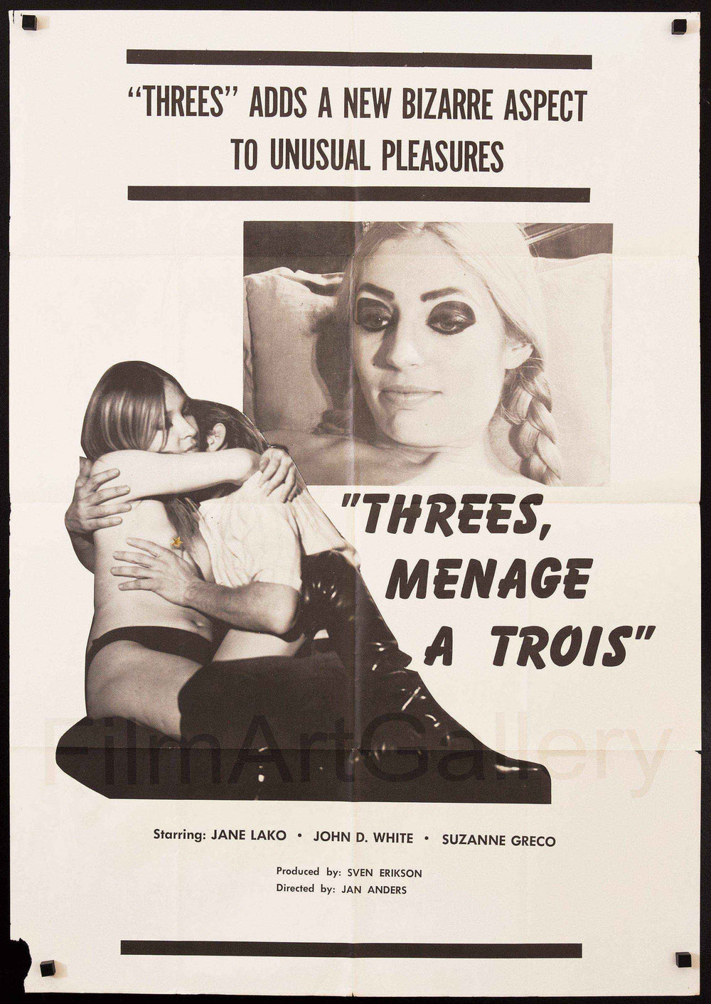 Threes Menage A Trois Original Vintage Movie Poster