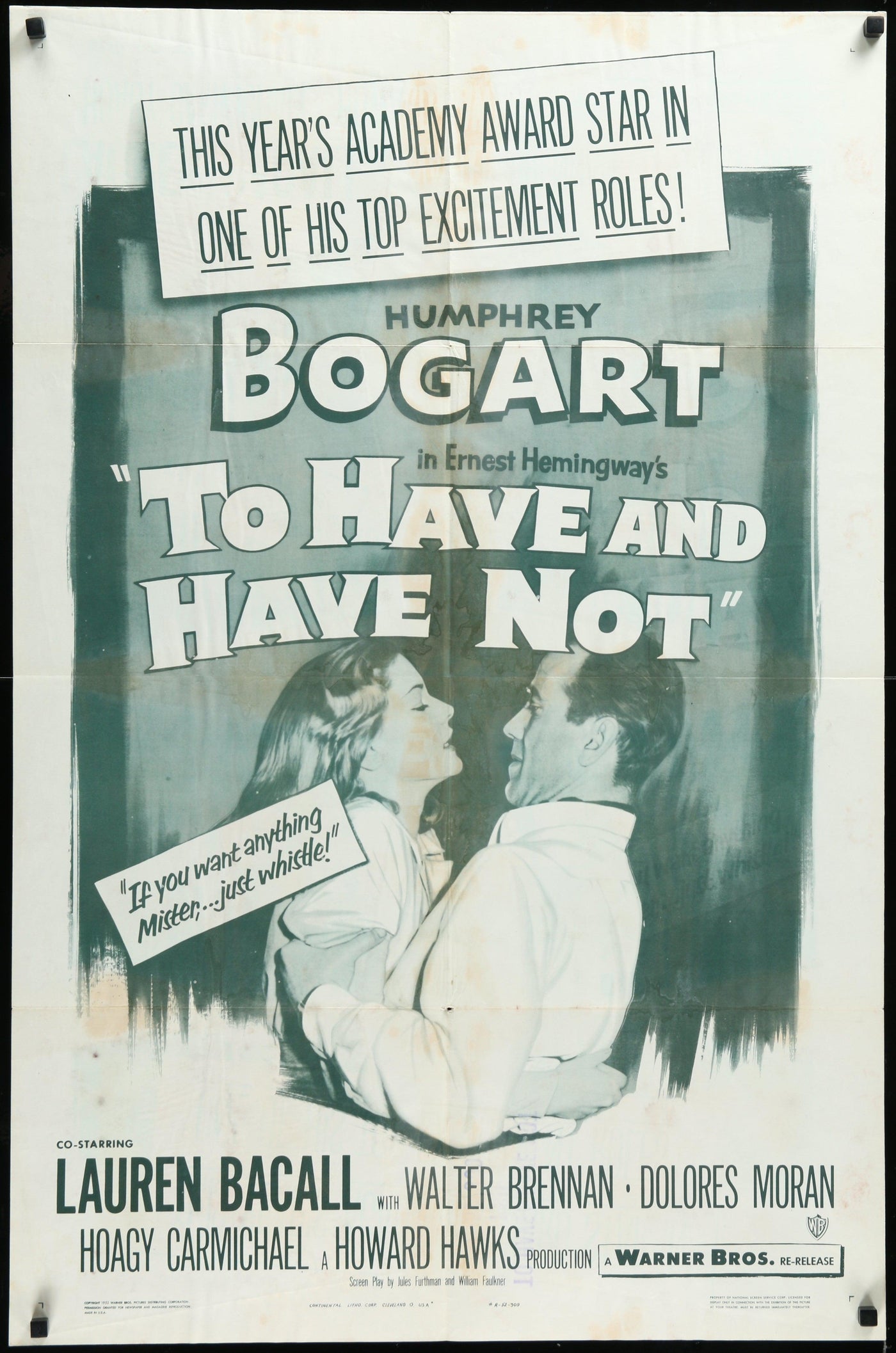 To Have And Have Not Movie Download To Have and Have Not Movie Poster 1952 RI 1 Sheet (27x41)