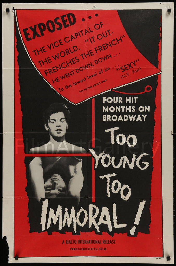Too Young Too Immoral Original Vintage Movie Poster
