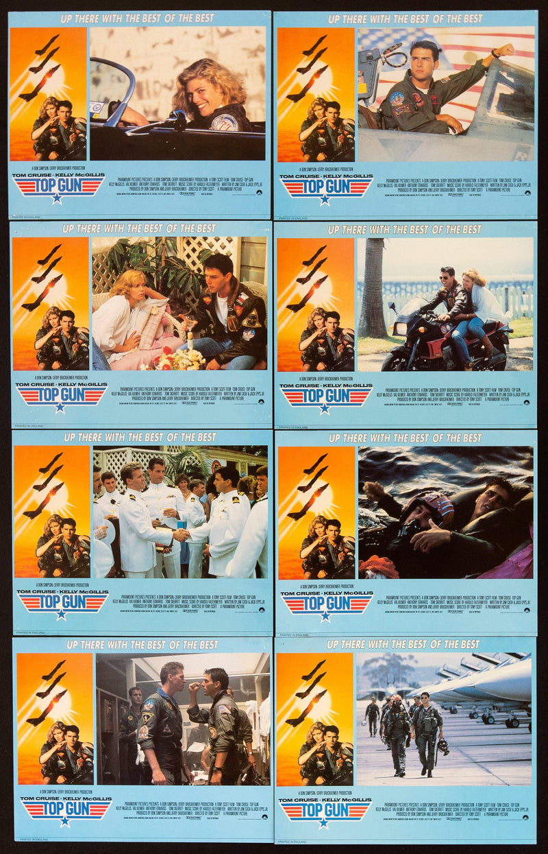 Top Gun Lobby Card Set of 8 (11x14) Original Vintage Movie Poster