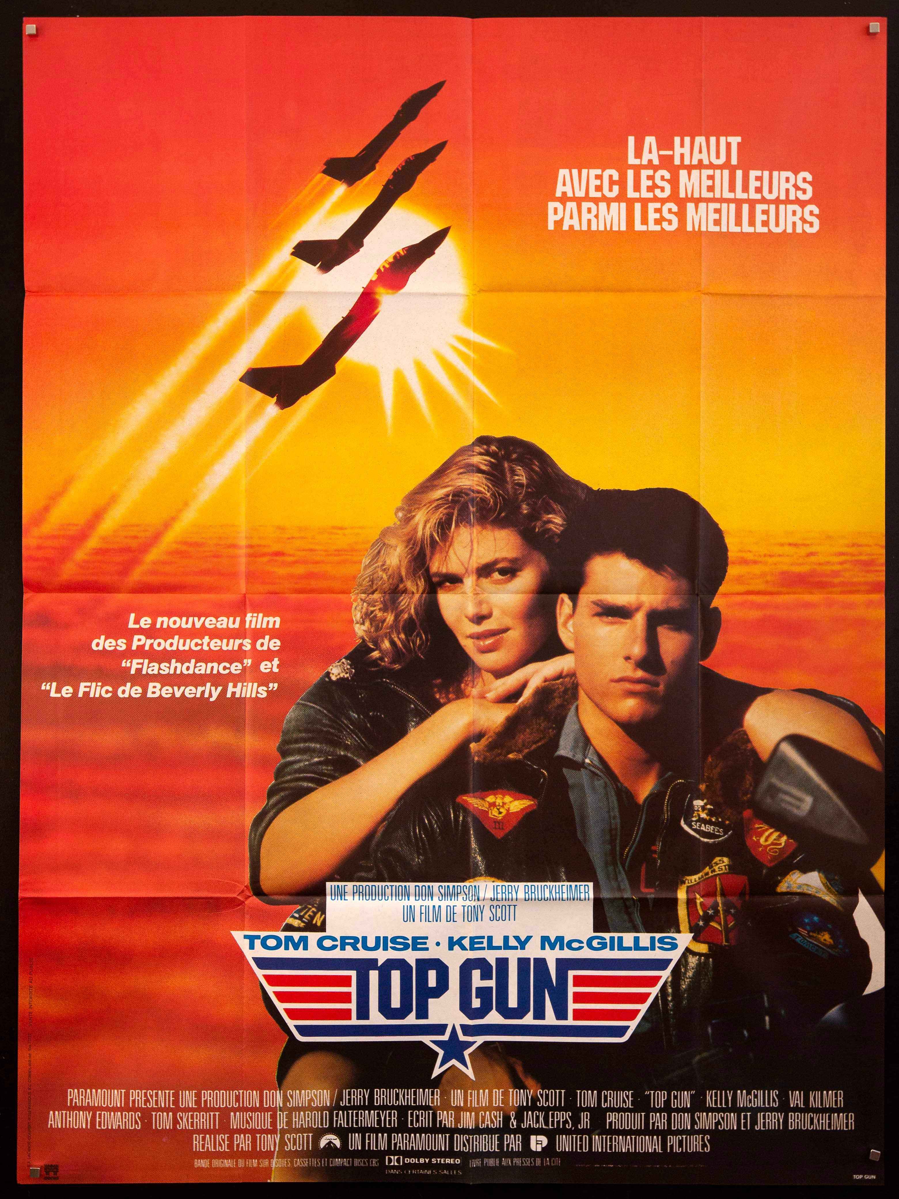映画 トップガン1986年　ポスター Top Gun Movie Poster 1986 French 1 Panel (47x63)