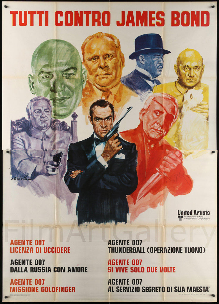 Tutti Contro James Bond (All Against James Bond) Original Vintage Movie Poster