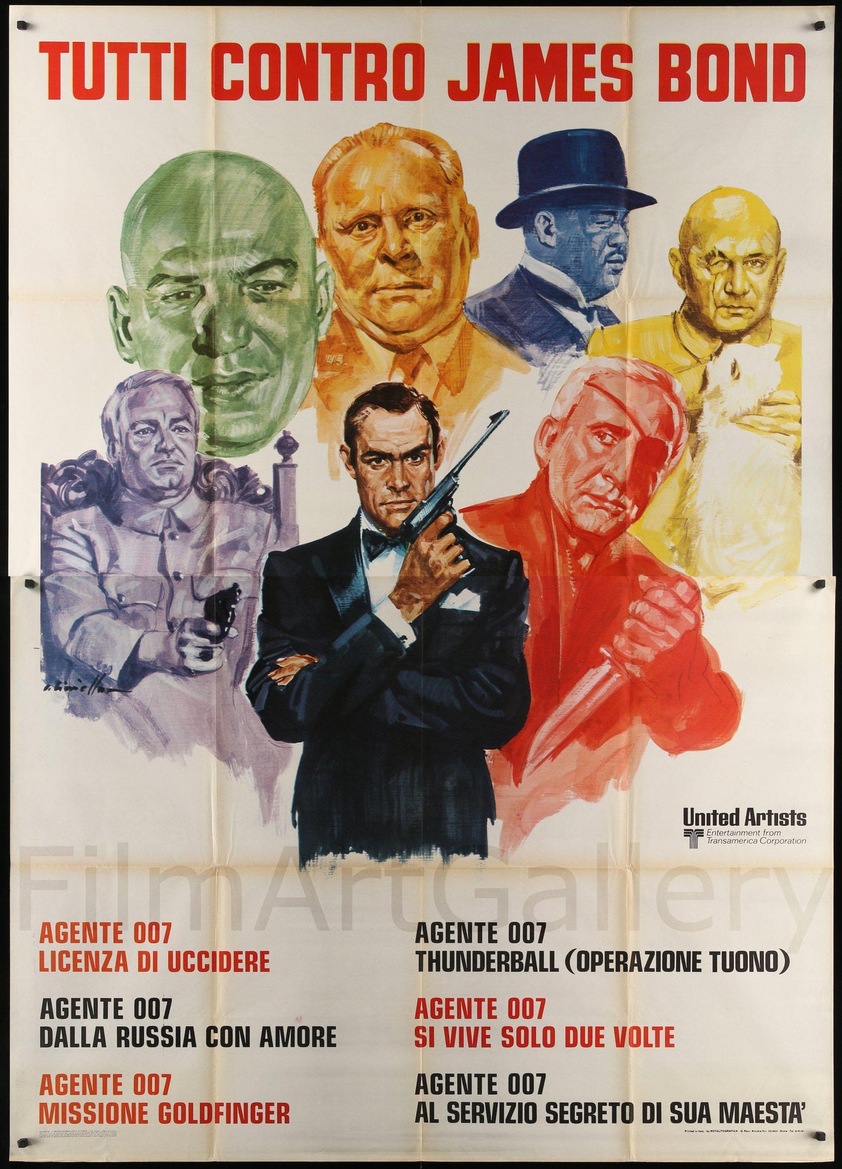 Tutti Contro James Bond (All Against James Bond) Original Vintage Movie Poster