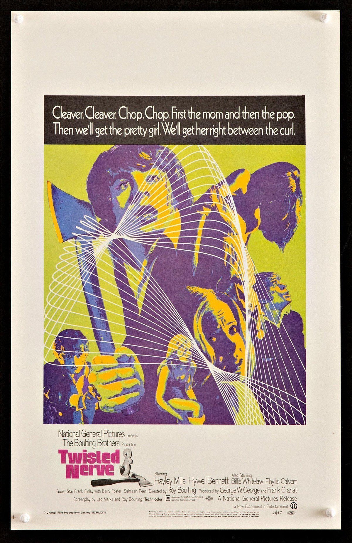 Twisted Nerve Window Card (14x22) Original Vintage Movie Poster