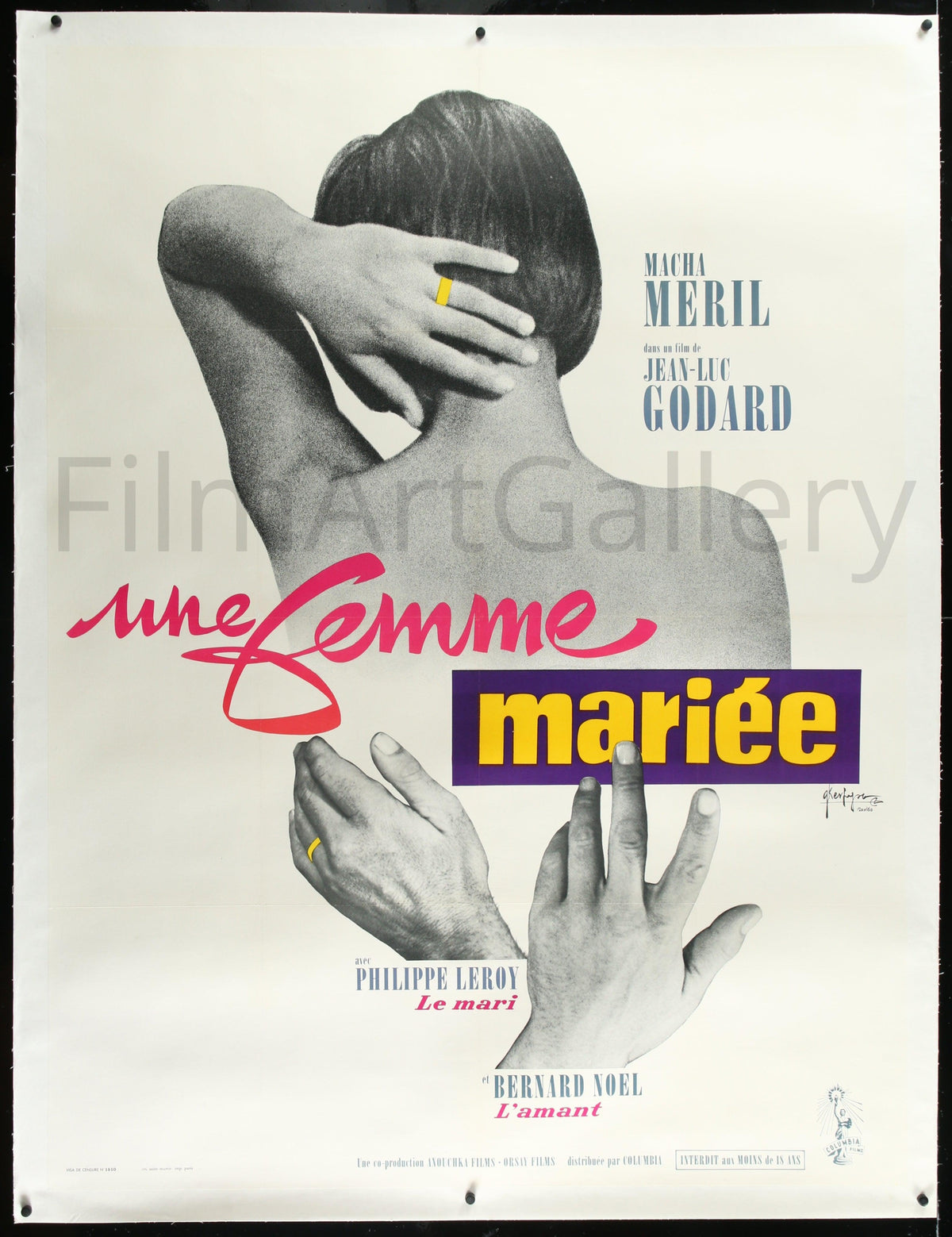 Une Femme Mariee (A Married Woman) French 1 Panel (47x63) Original Vintage Movie Poster