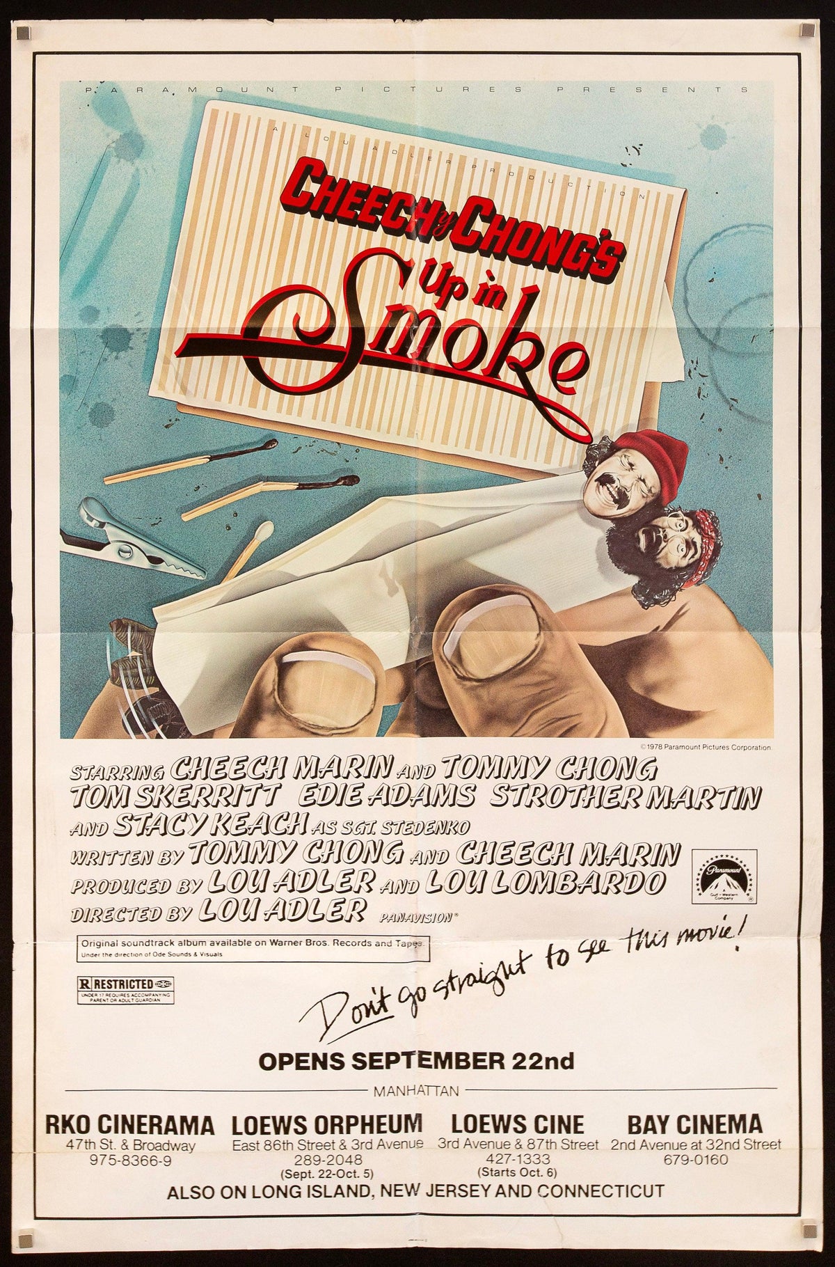 Up in Smoke Subway 1 Sheet (29x45) Original Vintage Movie Poster