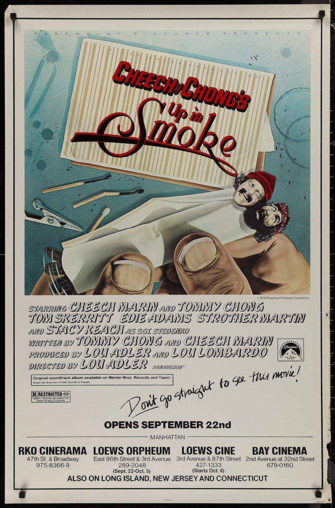 Up in Smoke Movie Poster 1978 Subway 1 Sheet (29x45)